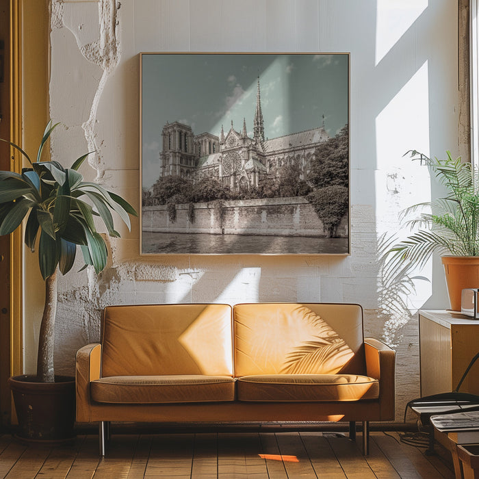 PARIS Cathedral Notre-Dame | urban vintage style Square Canvas Art Print