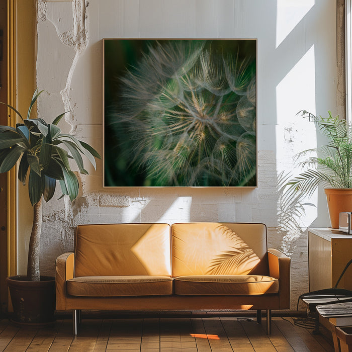 Summer Dandelion Square Canvas Art Print