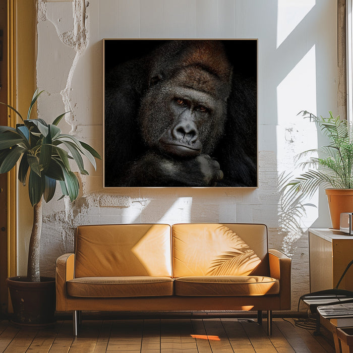 ONE MOMENT IN CONTACT Square Canvas Art