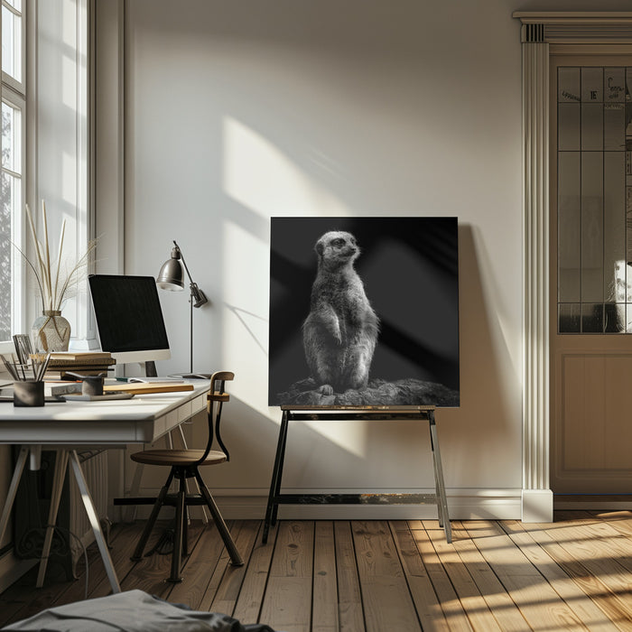 Meerkat Square Canvas Art Print