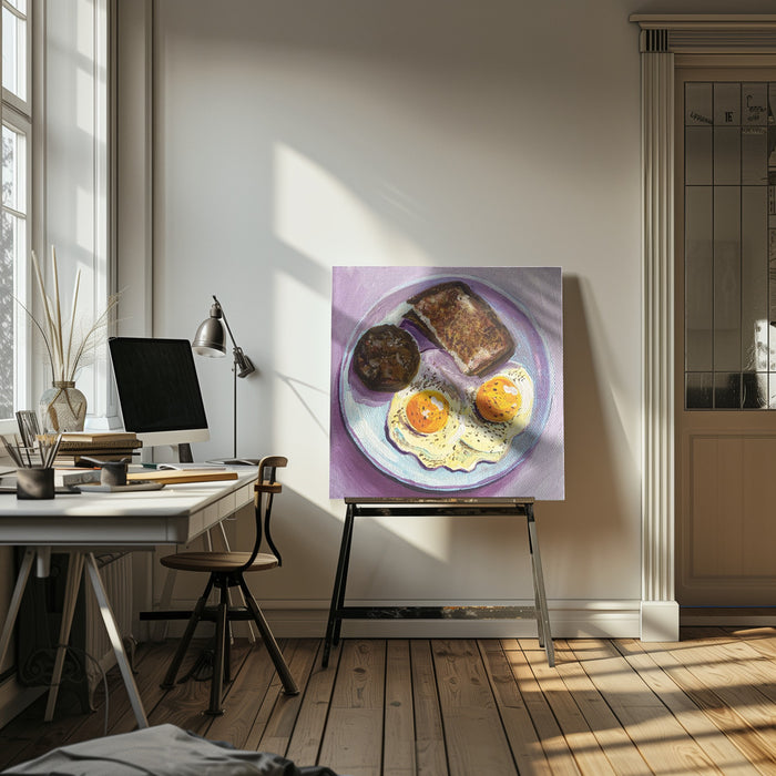 Breakfast Square Canvas Art Print