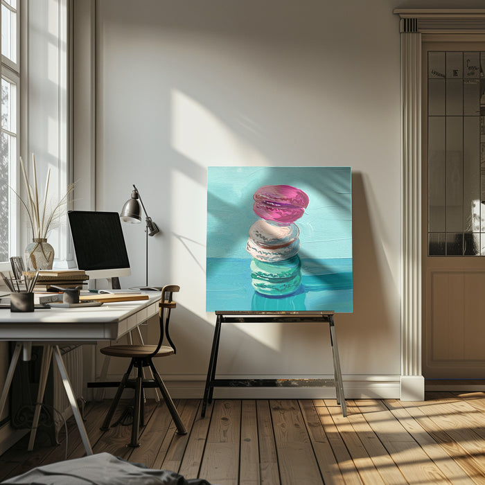 Macarons Square Canvas Art Print