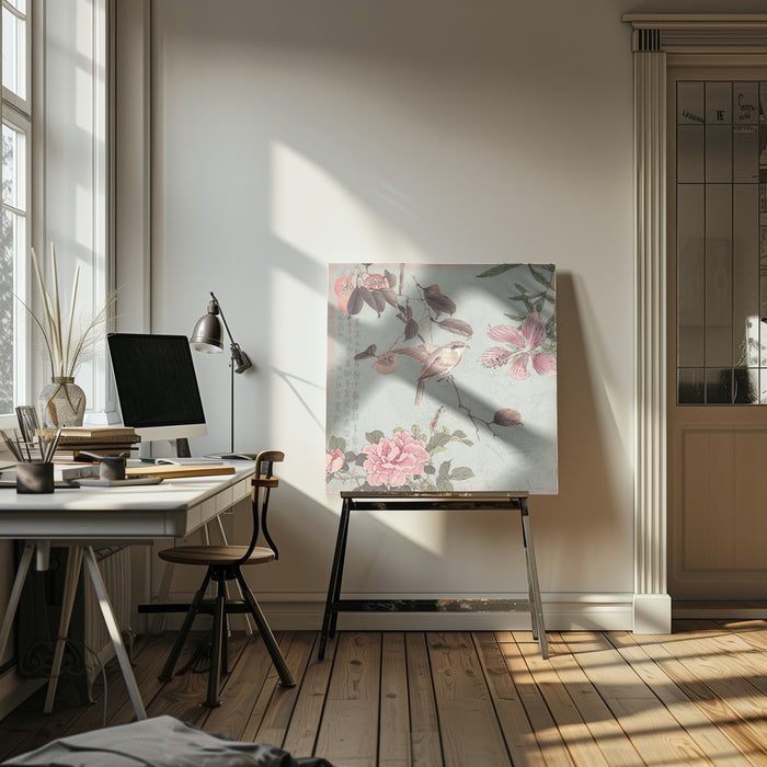 Chinoiserie No3 Square Canvas Art