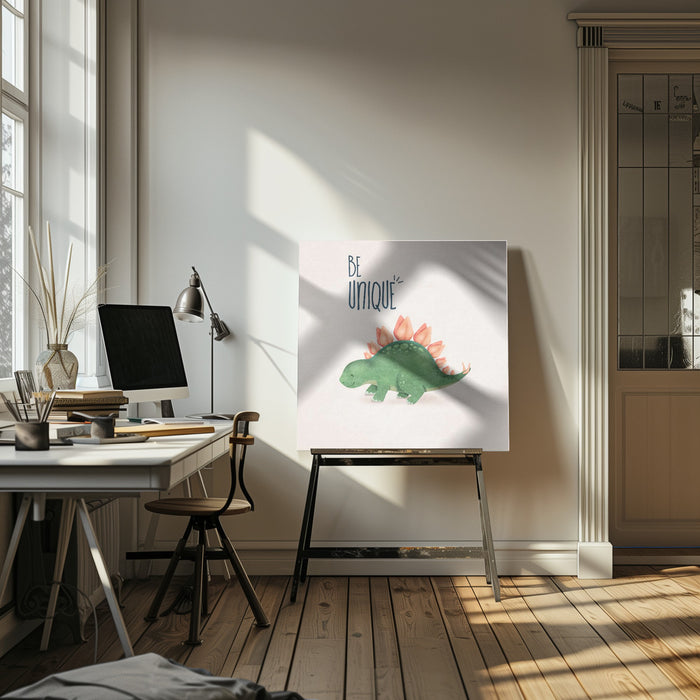 Dino Yaprak Sirtli Tatalos Square Canvas Art