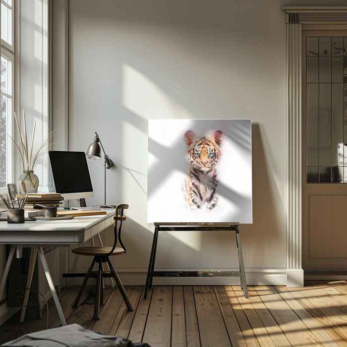 Baby Tiger Square Canvas Art