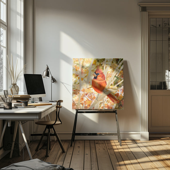 Entwined In Leaves Square Canvas Art