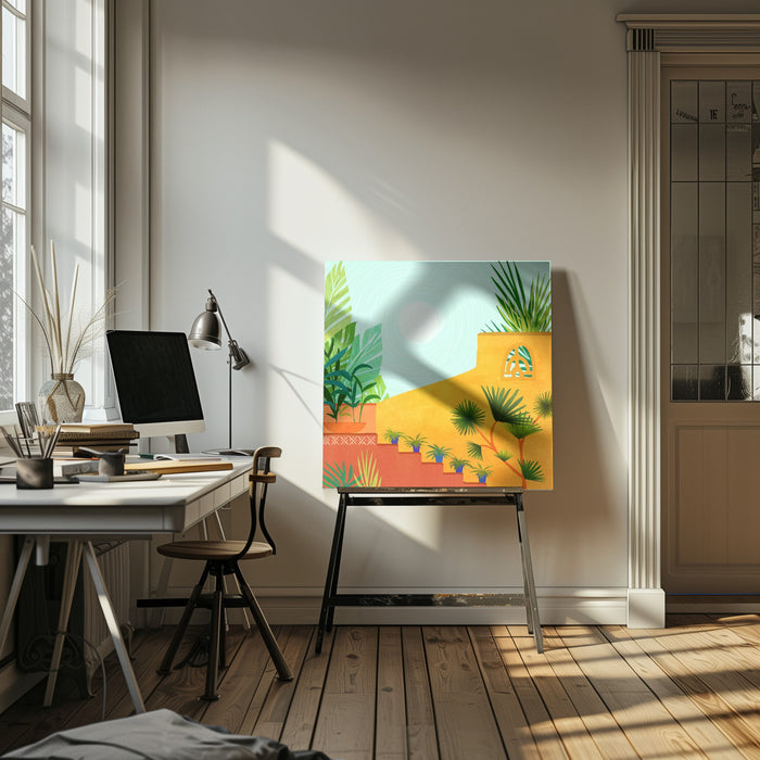 Colorful Garden Square Canvas Art