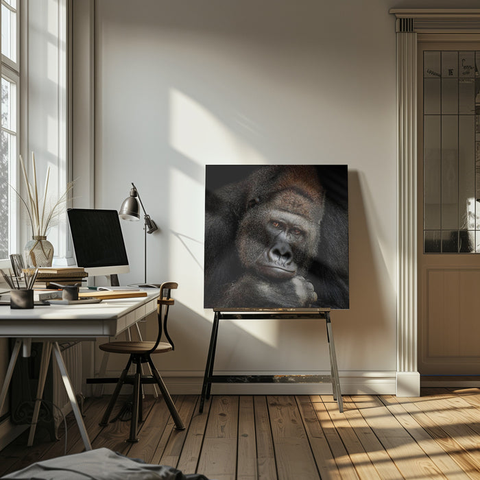 ONE MOMENT IN CONTACT Square Canvas Art