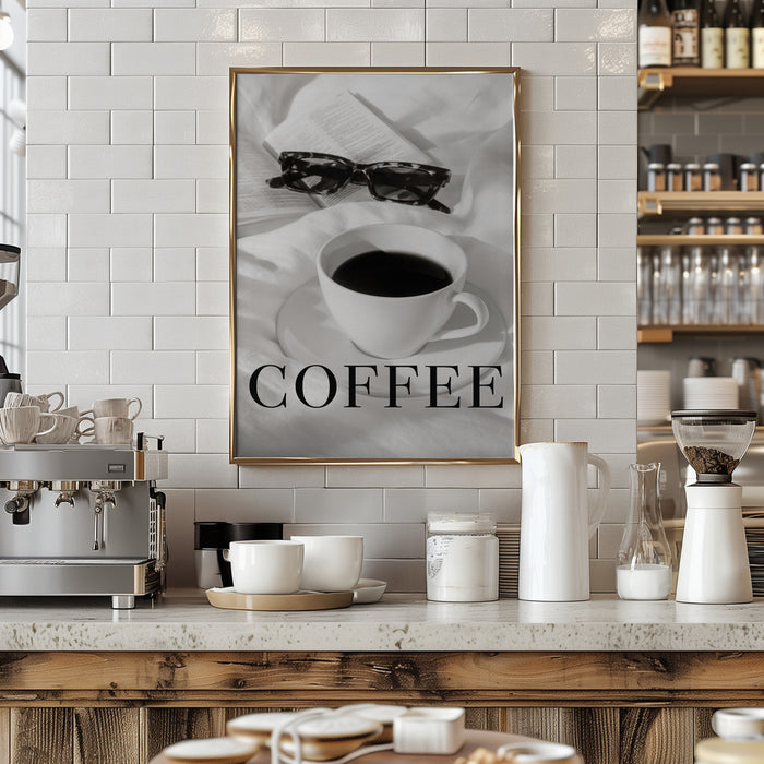 Coffee in Bed Framed Art Modern Wall Decor