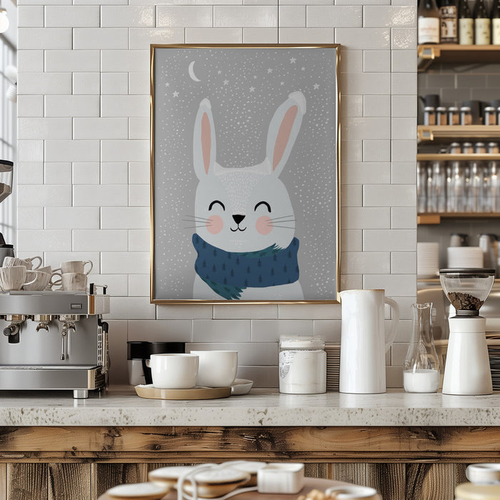 Snow Bunny Framed Art Modern Wall Decor