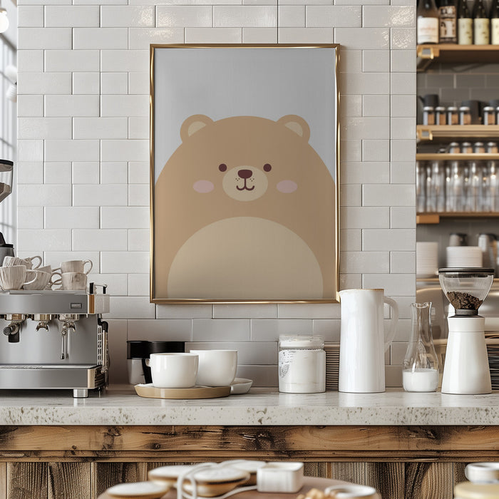 Cute Bear Framed Art Modern Wall Decor