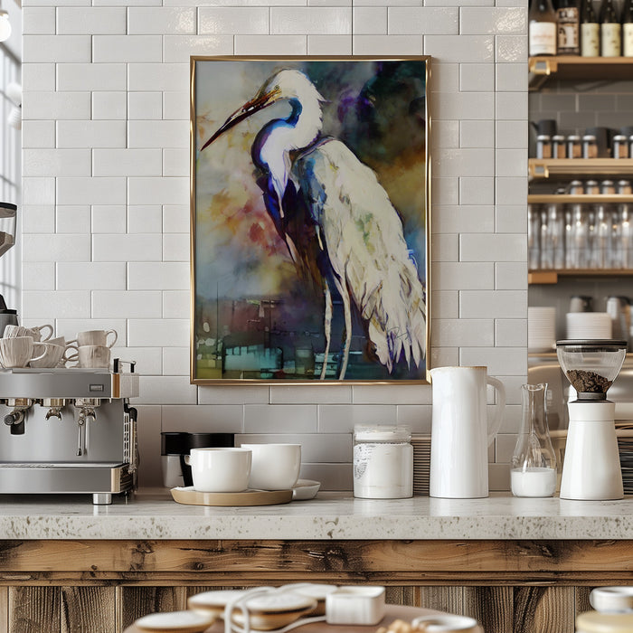 Egret After the Storm Framed Art Wall Decor