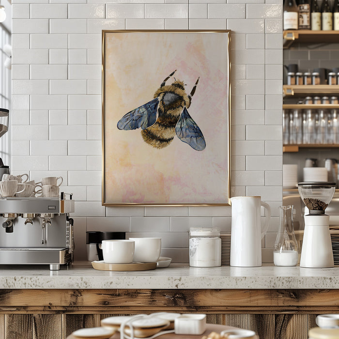 Rustic bee Framed Art Modern Wall Decor
