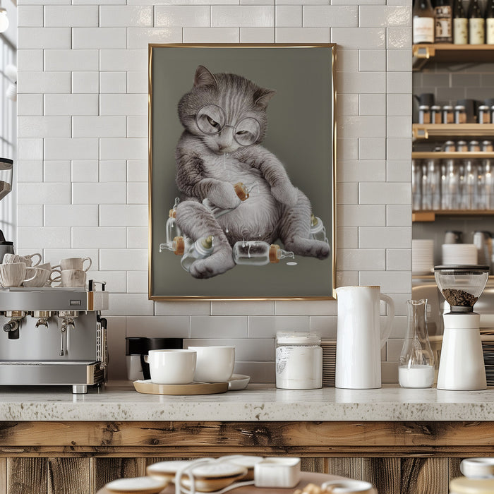 greedy cat Framed Art Wall Decor