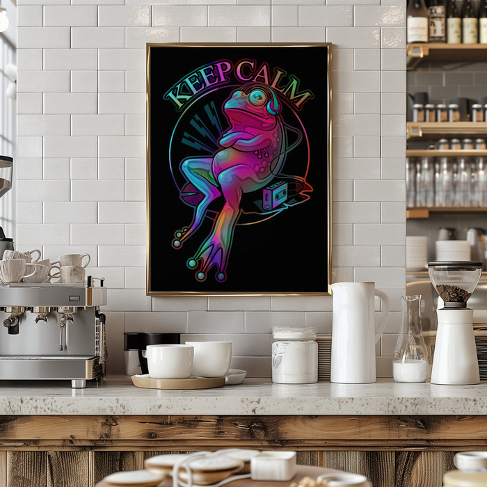 frog loves music Framed Art Modern Wall Decor