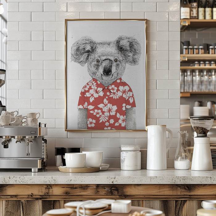 Summer koala (red) Framed Art Wall Decor