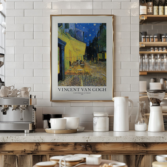 Café Terrace At Night Framed Art Wall Decor