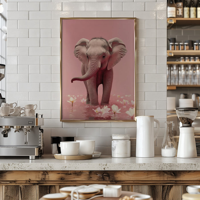 Young Elephant Framed Art Modern Wall Decor