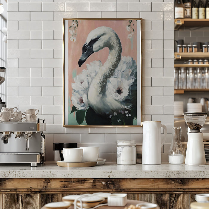 The Swan Framed Art Modern Wall Decor