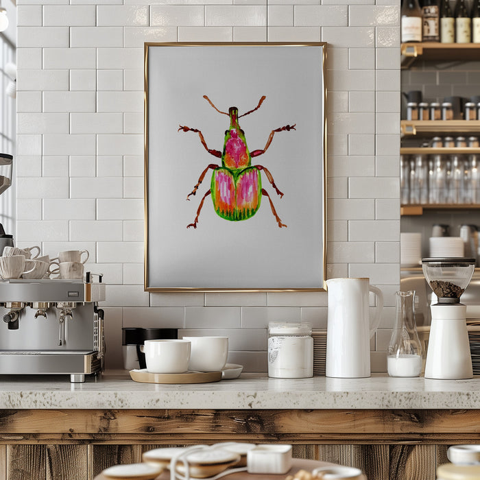 Apricot weevil or Epirhynchites auratus Framed Art Modern Wall Decor