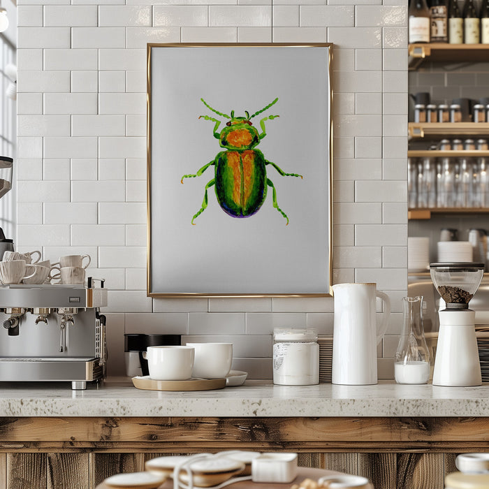 Tansy beetle or Chrysolina graminis Framed Art Wall Decor