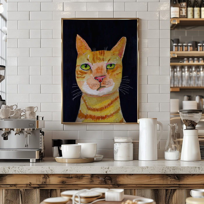 Ginger Cat Framed Art Modern Wall Decor