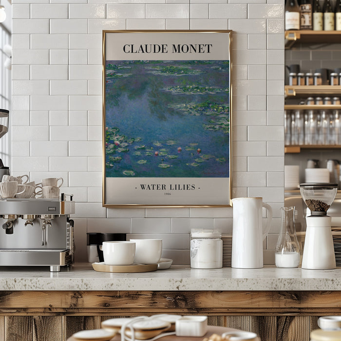 Water Lilies Framed Art Modern Wall Decor