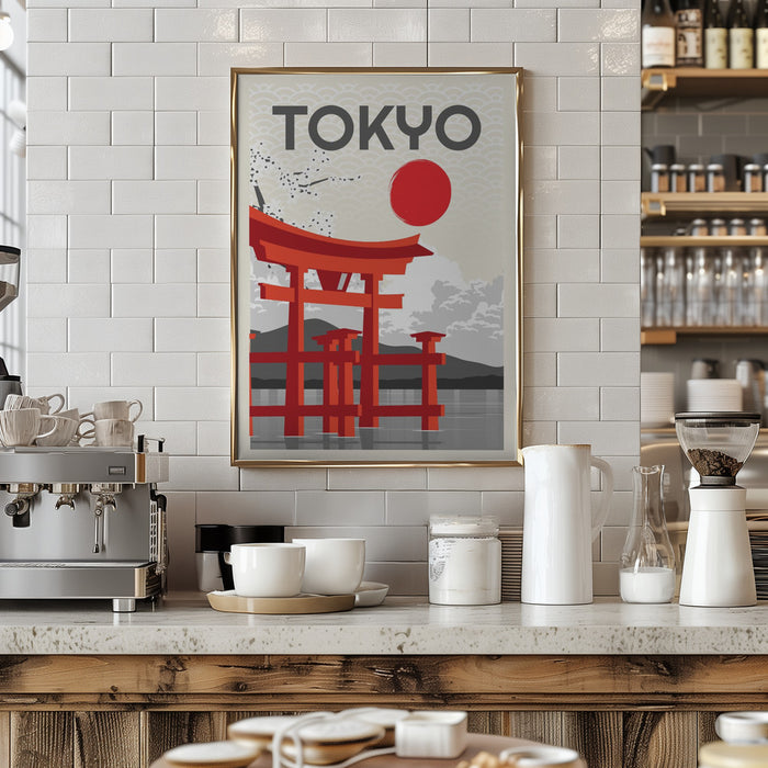 Kyoto Sun Framed Art Modern Wall Decor