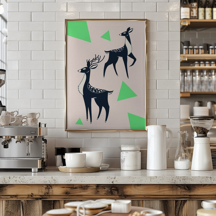 Abstract Deer #2 Framed Art Wall Decor