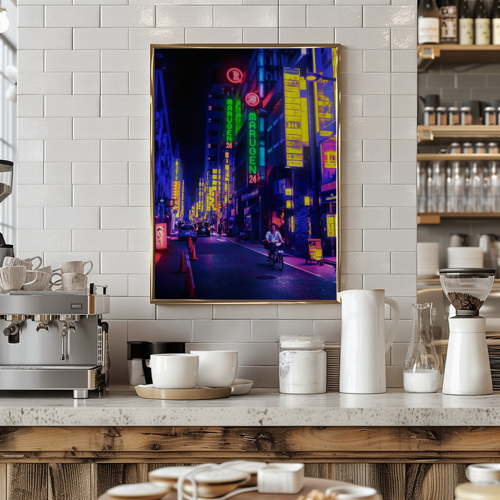 Neon Street Framed Art Modern Wall Decor