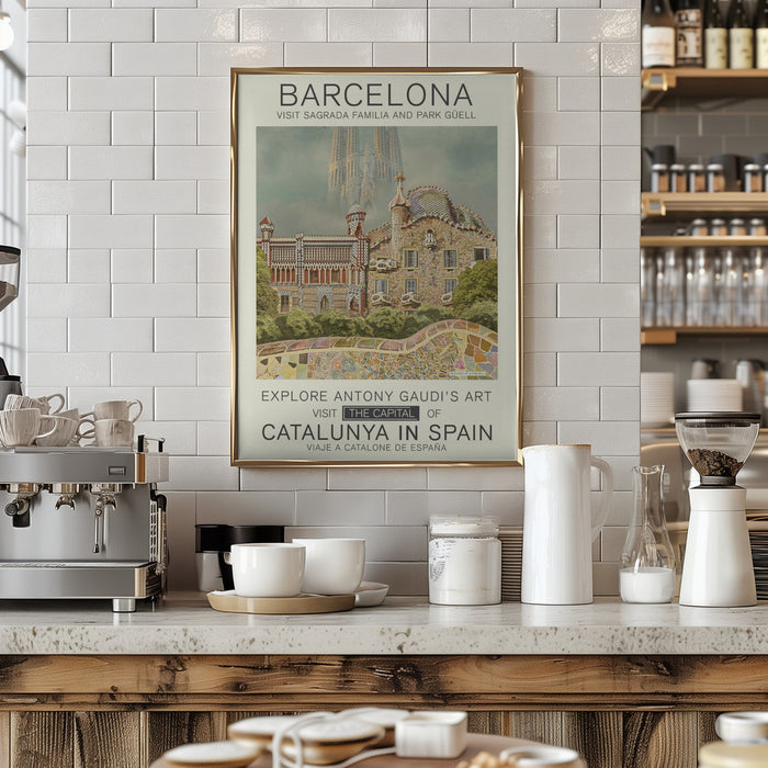 Barcelona print Framed Art Modern Wall Decor