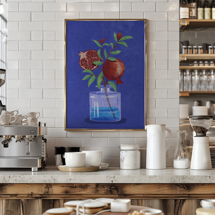 pomegranate in Vase Framed Art Modern Wall Decor