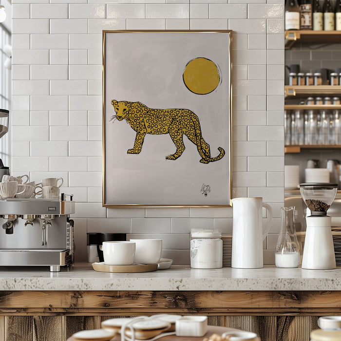 Leopard and Sun   Erum Khalili.png Framed Art Modern Wall Decor