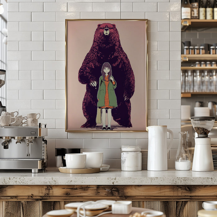A bear in the forest Framed Art Modern Wall Decor