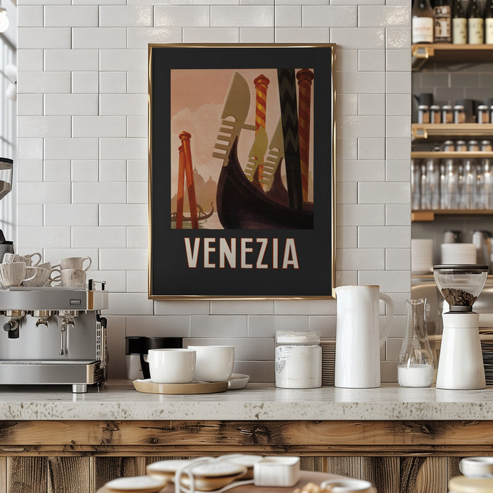 Venezia Poster Dark Framed Art Modern Wall Decor