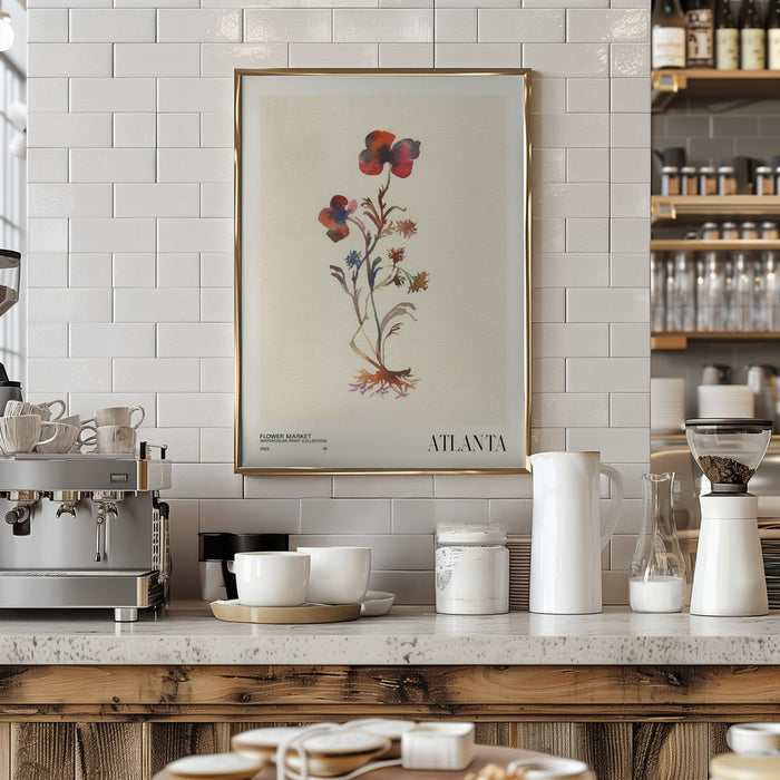 Watercolor print collection. Flower market - Atlanta Framed Art Modern Wall Decor