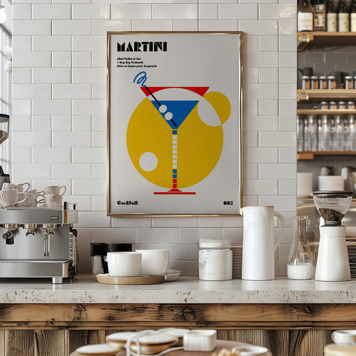 Martini Bauhaus Cocktail Framed Art Modern Wall Decor