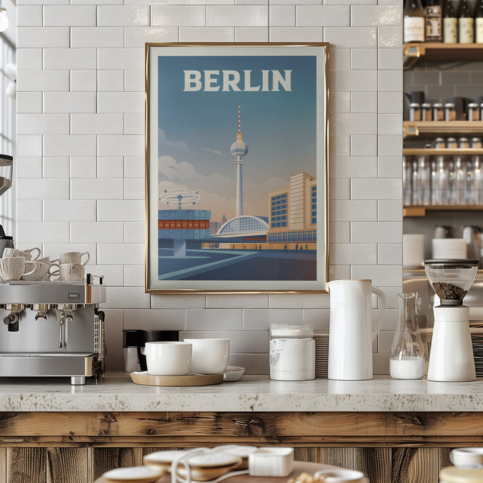 Berlin Cityscape Travel Print Framed Art Modern Wall Decor