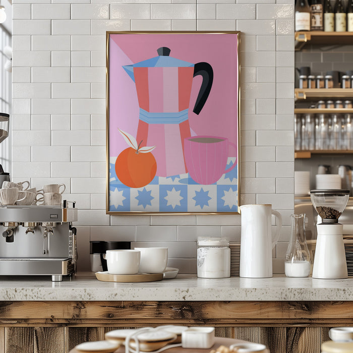 Still Life with Moka Pot Framed Art Wall Decor