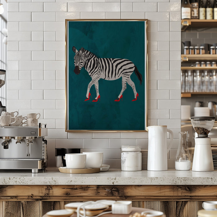 Zebra in heels 2 Framed Art Wall Decor