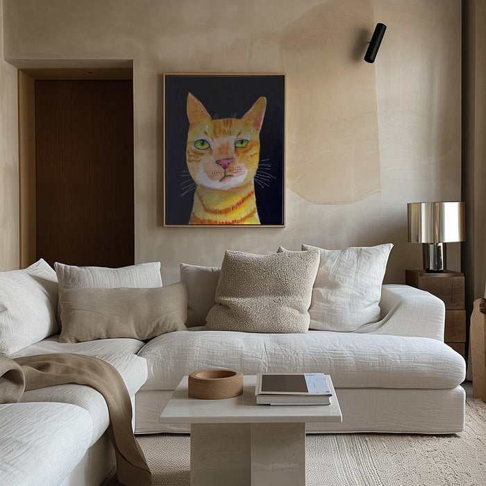 Ginger Cat Framed Art Modern Wall Decor