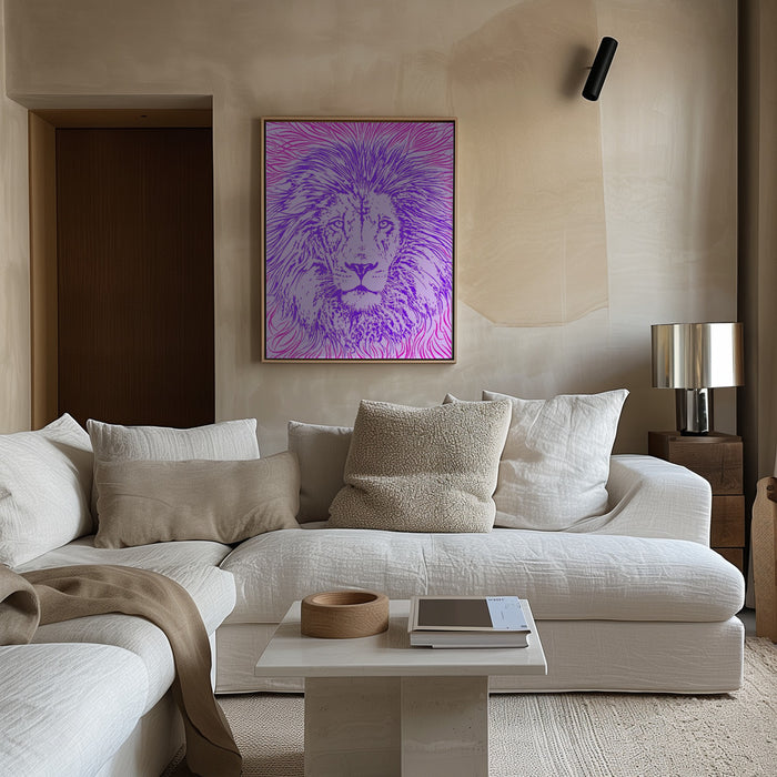 Lion Portrait – King of the Beasts Framed Art Modern Wall Decor