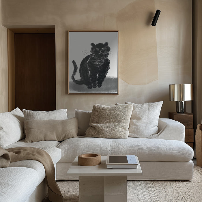 Portrait of a black cat Framed Art Modern Wall Decor
