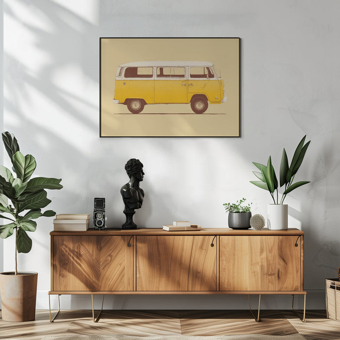 Yellow Van Landscape Framed Art