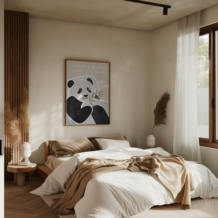 Children's panda typography Framed Art Modern Wall Decor