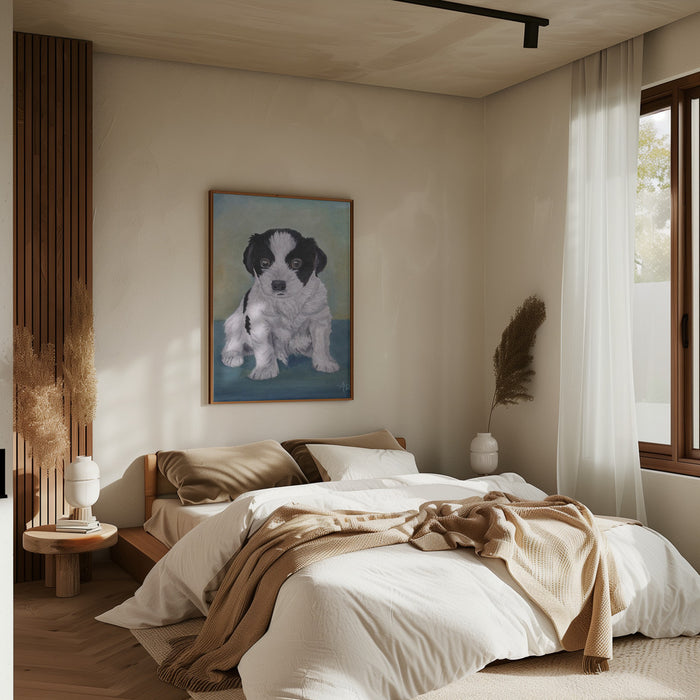 Border Collie Puppy Framed Art Modern Wall Decor