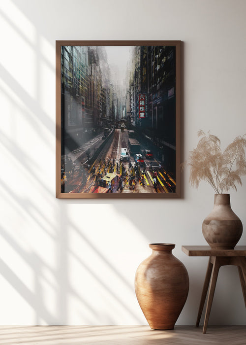 streets of Hong Kong Framed Art Modern Wall Decor