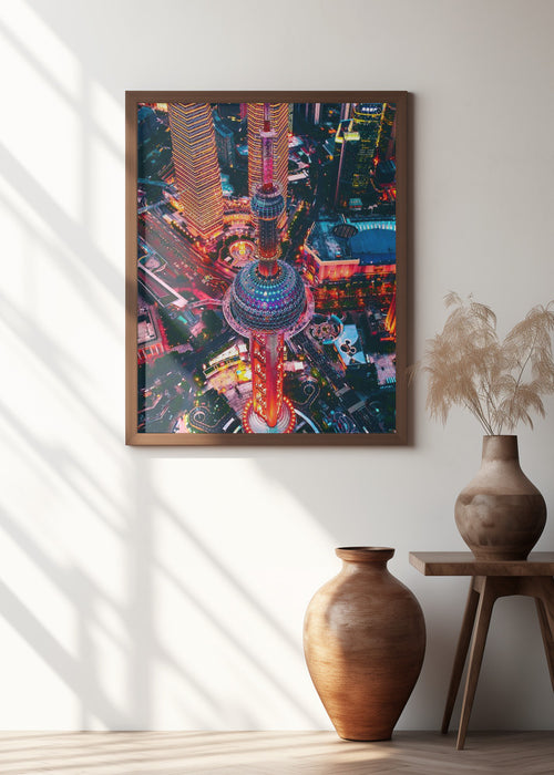 Oriental Pearl Tower Framed Art Modern Wall Decor