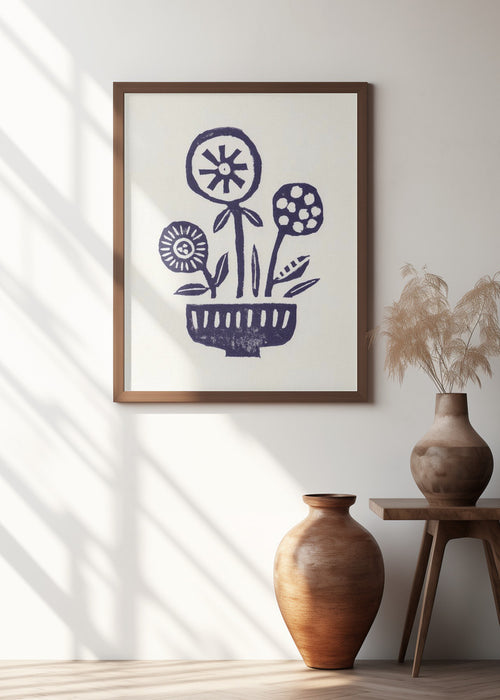 Native Flowers Framed Art Modern Wall Decor