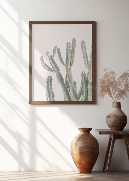 Sunrise Cactus Framed Art Modern Wall Decor